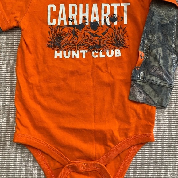 Carhartt Orange Camo Hunt Club Onesie 12 Month - Picture 3 of 3